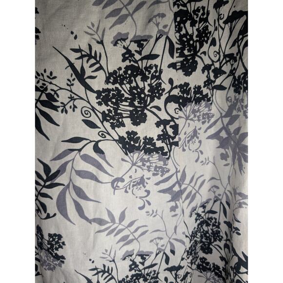 Notations Womens Linen Blend Knee Length Floral Skirt Sz L Scalloped Lace Trim - Picture 2 of 6